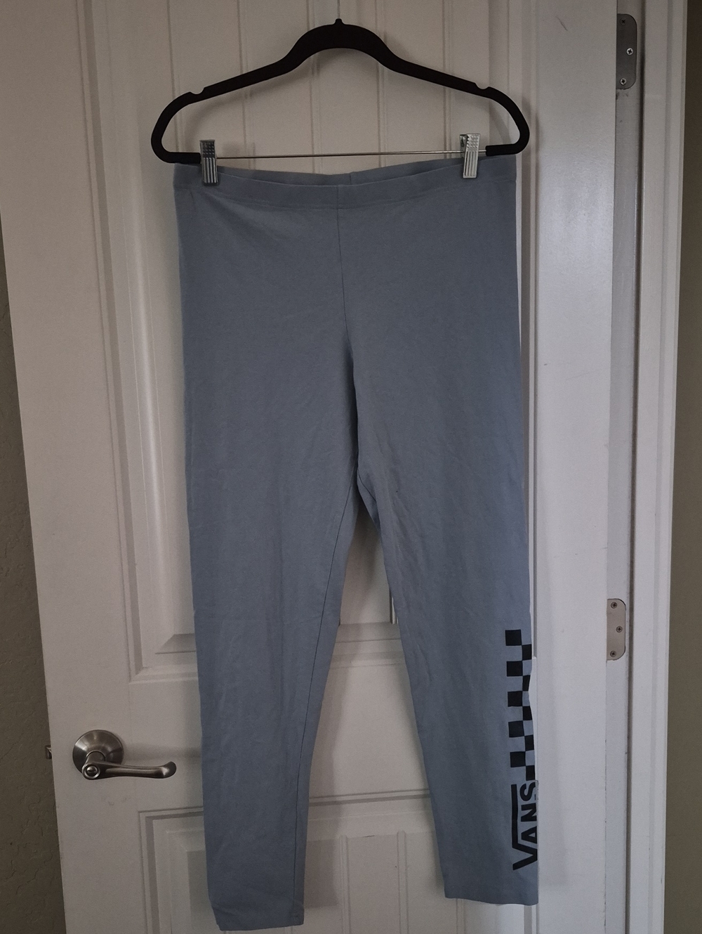 Vans Light Gray Leggings with Black Checker Logo